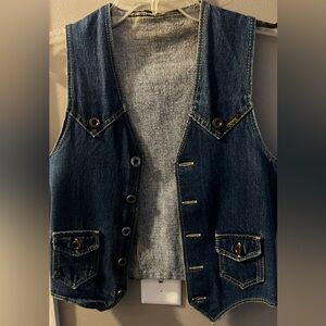 Vintage Denim Vest with Button Details 100% baumwolle (cotton)